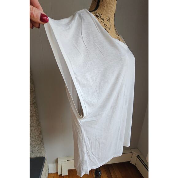 Garnet Hill White T Shirt, Pima Cotton/Modal Womens Sz L NEW - Picture 6 of 12